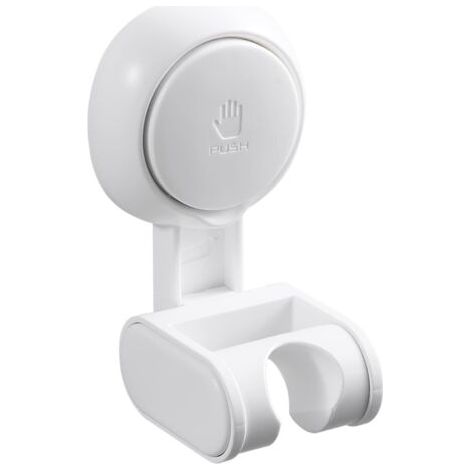 Soporte para cabezal de ducha con ventosa, sin perforación, resistente al agua, altura ajustable, soporte para cabezal de ducha para baño, gran angular, ajustable, blanco (1/5)