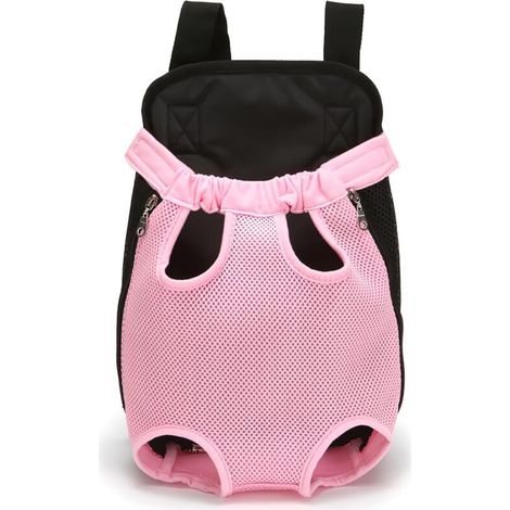 Haustier-Rucksack, verstellbarer Haustier-Rucksack, Hunde-Reisetasche, Haustier-Tragetasche mit belüftetem Design (M, Pink) - Crezuo