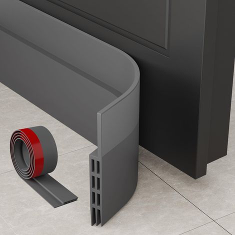 Boudin de Porte Isolant 100x5 cm - Joint de Porte d'Entrée, Coupe-Vent, Phonique, Imperméable, Isolation Thermique - Gris (1/5)