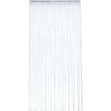 Rideau anti-mouches - Rideau de porte - Moustiquaire à paillettes - Rideau de porte anti-mouches - 100 x 200 cm - Fil argenté - Polyester - Blanc - Rideau décoratif - Moustiquaire (1/4)