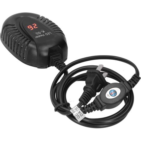 Chauffage aquarium immergible en quartz ABS avec thermostat externe LED, tige chauffante bac poissons tortues 10x6.8x4cm 17-34°C 1 pièce (1/5)