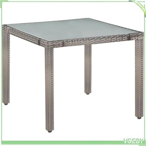 Ensemble à manger d'extérieur - FAFEICY - 44072 - Résine tressée gris - 4 personnes - Coussins rembourrés (1/5)