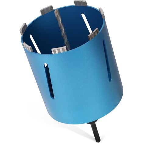 Couronne de forage diamantée M22 pour carotteuses avec turbo de 10 mm d'épaisseur, longueur 200 mm, diamètre 150 mm, adaptateur SDS-PLUS, couronne de forage à sec et humide, foret soudé au laser (1/5)