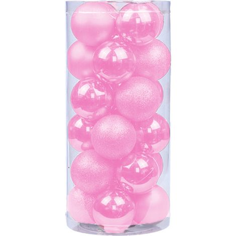 24 boules de Noël, 6 cm, plastique incassable, avec crochets, pour sapin, mariage, anniversaire (1/5)