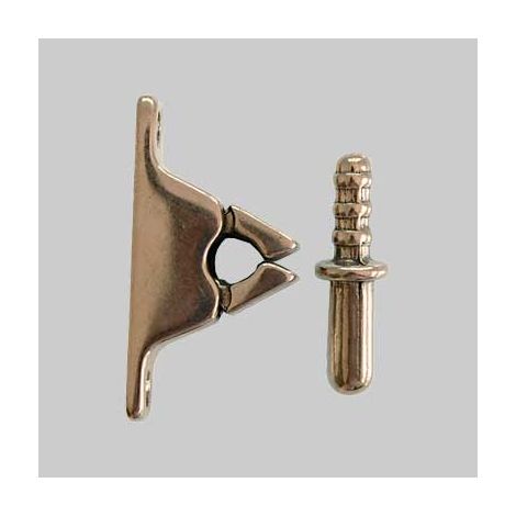 Pinza fermaporte con incontro ottone lucido conf. da 10 pz