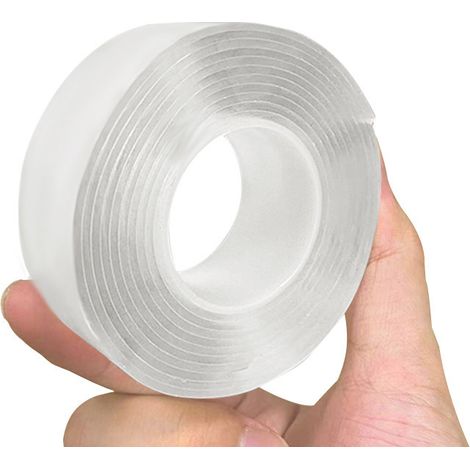 Double Face Extra Fort, 5 Mètres Nano Ruban Adhésif Double Face Puissant, Sans Traces, Transparent Amovible Adhésif, 2,5cm Largeur (1/5)