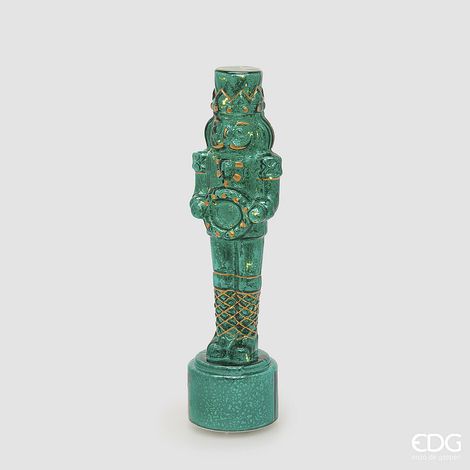 EDG Enzo De Gasperi Decoro Soldatino Twist Natale H 35,5 Cm D 9,5 Cm Musica, Movimento e Led Green