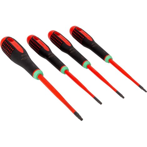 Bahco Satz gemäß VDE isolierte, schlanke ERGO-Schraubendreher mit 3-Komponenten-Griff für TORX-Schrauben - 4-tlg. (1/3)