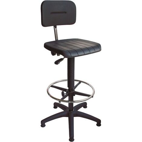 Arbeitsstuhl mit PU-Sitz, Gleiter und Fußring