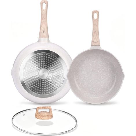Keramik Pfannenset 24/28 cm mit Glasdeckel, Induktion, PFAS/PFOA frei, spülmaschinenfest