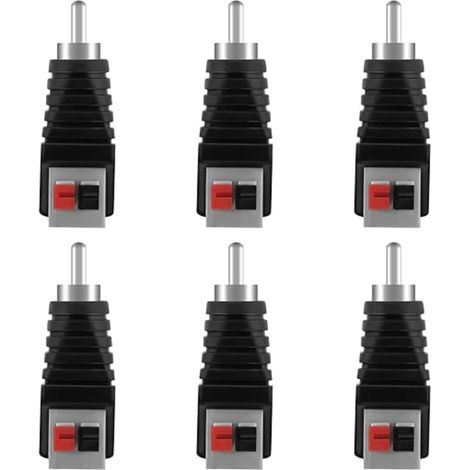 RCA Vers Haut-parleur Adaptateur, Fiche Sans Soudure Phono, Mâle AV Ressort Presse pourAudio Et Vidéo Subwoofer CCTV (1/5)