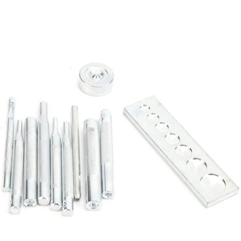 Jeu d'outils de pose de boutons-pression, presse à main avec poinçons, kit de bricolage pour travail du cuir (1/5)