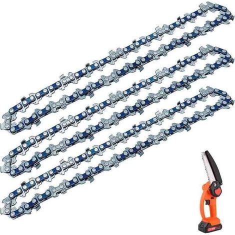3 Pièces 6"Chaînes de Rechange pour Mini Tronçonneuse Électrique à Batterie Portable 37 Maillons d\'entraînement (1/4)