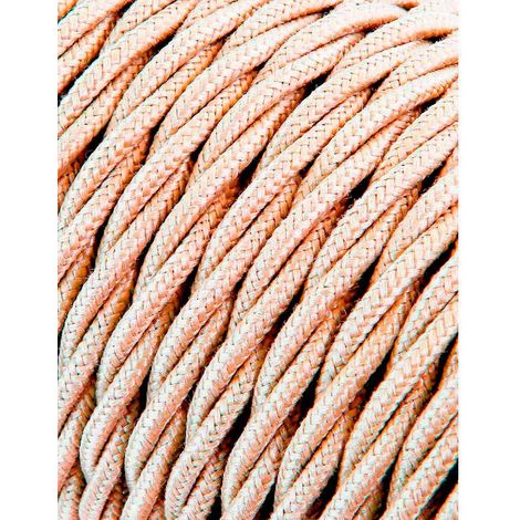 Cable textil trenzado 2x0,75mm c-15 beige seda 25m