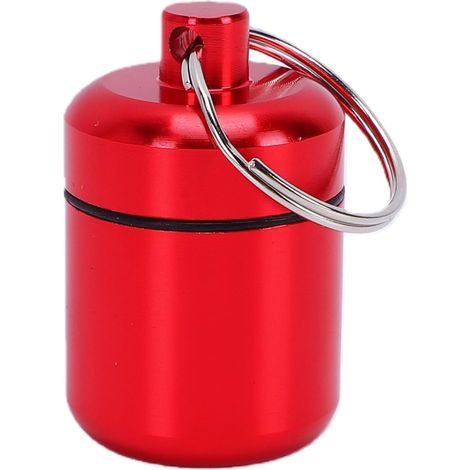 Red Metal Storage Tube, Portable Airtight Aluminum Alloy Container with Whistle Rope, Waterproof and Versatile Storage for Outdoor Use and Camping (1/5)