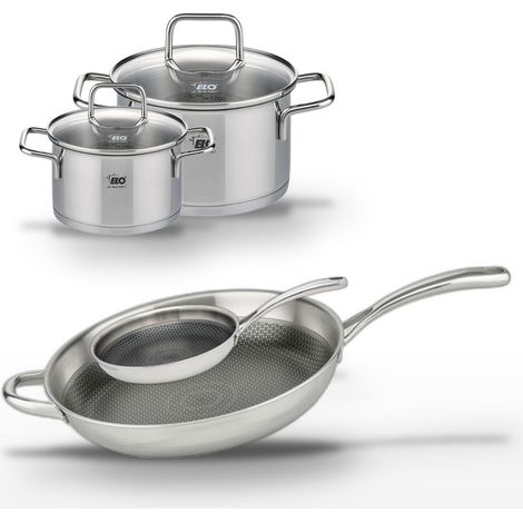 Lot Faitout 12cm & 16cm et Poêles 32cm & 24cm Elo Relief Evolution (1/5)
