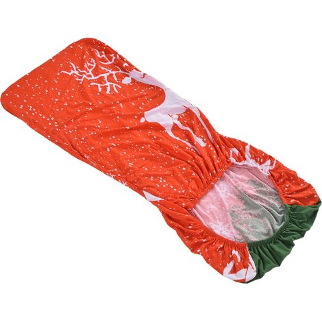 Housse de chaise de Noël en fibre de polyuréthane extensible et anti-pliage, idéale pour les fêtes de fin d'année à la maison. Motif faon. (1/5)