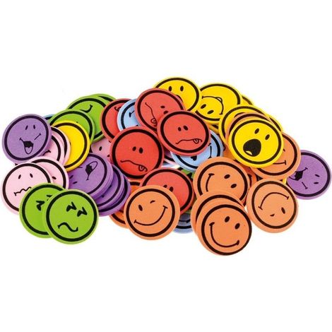 Smiley-Schaumstoffaufkleber, 50 Stück