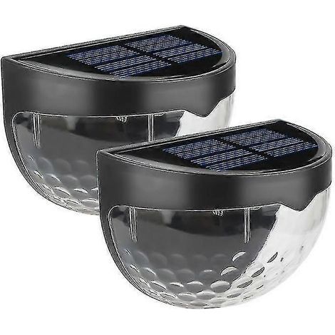 Lampes LED solaires pour gouttières et clôtures, étanches, pour jardin extérieur (4 pièces, noires) (1/2)