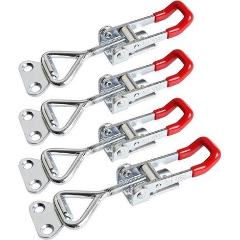 Lot de 4 pinces à loquet à bascule 4001, pinces à bascule réglables, loquets à dégagement rapide pour gabarit de couvercle de fumeur, boîtes à outils, mallette, porte (1/5)