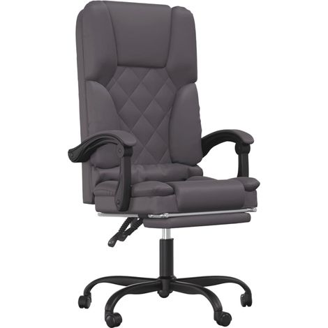Fauteuil de massage inclinable de bureau gris similicuir vidaXL (1/5)