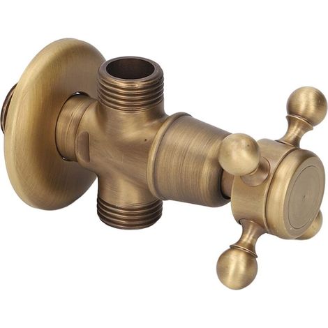 Vanne d'arrêt d'angle, Vanne d'eau en Laiton Haute Résistance pour Salle de Bain (1/5)