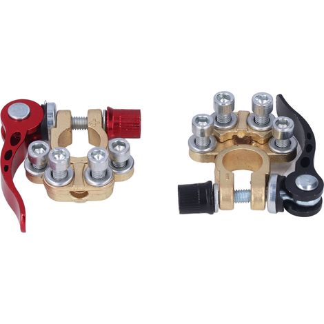 2er-Set Kfz-Batterieklemmen mit Schnellkupplung und verstellbarem Stecker (1/5)