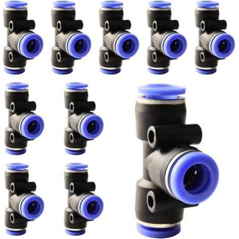 10 pièces 16 mm répartiteur en Y à 3 voies, raccord pneumatique, rapide plastique raccords Push to Connect, adaptateur de conduite d'air PY - PE-8mm (1/5)