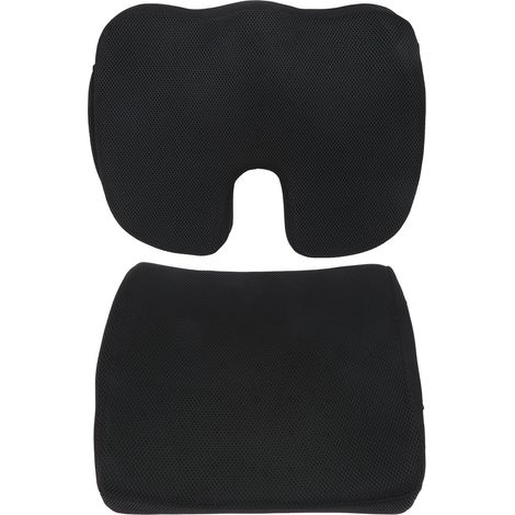 Coussin de chaise noir, mémoire de forme, soutien lombaire, soulagement de la douleur, rembourrage souple pour fauteuil (1/5)