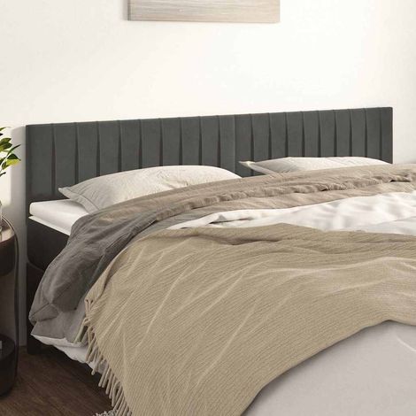 vidaXL Cabeceros terciopelo gris oscuro 180x5x78/88 cm (1/5)