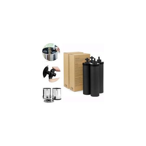 Filtre à Eau Gravitaire 4 Pièces – Charbon Actif de Noix de Coco – Compatible Systèmes de Filtration – Jusqu'à 22 700 Litres (1/5)
