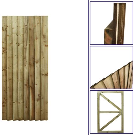 Premier 6ft Feather Edge 75cm Wide Fully Framed Flat Top Gate (1/5)