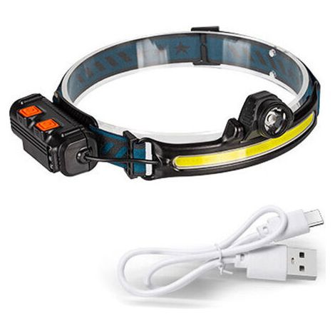 Phare LED rechargeable puissant, phare zoom avec mode capteur sensible, lampe de poche éblouissante de phare de détection, lumière halo étanche IPX65 pour la pêche de nuit, le camping, le cyclisme et (1/5)
