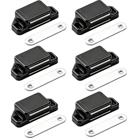 Set of 6 Adhesive Cabinet Door Magnets, No Drilling Required Magnetic Door Magnets, Magnets for Cabinet Doors, Sliding Door Magnets, Magnetic Latches for Furniture and Drawers (1/5)