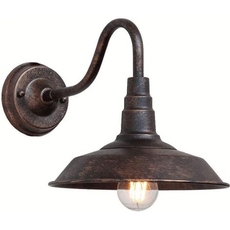 Lámpara de pared exterior IP54, impermeable, estilo retro, de bronce, estilo rural antiguo, de hierro forjado, E27, lámpara Edison vintage para patio, jardín, garaje, pasillo. (1/5)