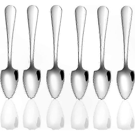Set aus 6 Dessertlöffeln aus Edelstahl für Obst und Eiscreme, polierte Oberfläche, langlebiges Besteck, elegantes Servieren, für den täglichen Gebrauch, 6-teiliges Set. (1/5)