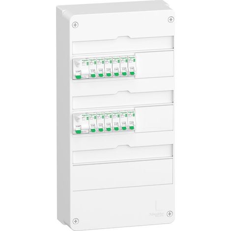 Schneider – Tableau équipé à encastrer 3 rangées – 13 modules – Pré-câblé pour installation rapide – Logement type T3/T4