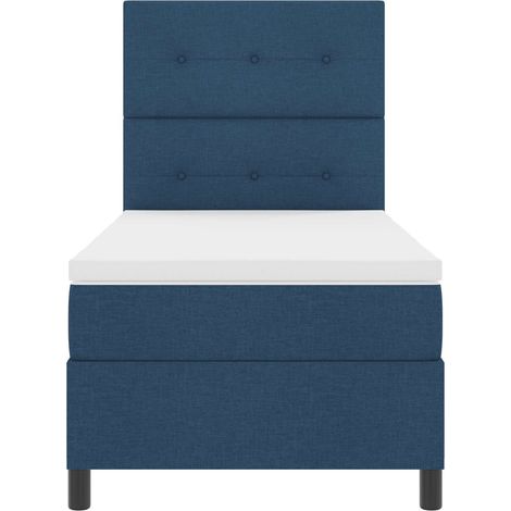 vidaXL Boxspringbett mit LED-Lichtleisten Blau 80 x 200 cm Stoff (1/5)