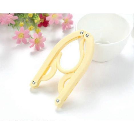 10 Stück Reisekleiderbügel, tragbare, faltbare Kleiderbügel aus Kunststoff für Reisen, Outdoor-Aktivitäten und Camping-Light yellow