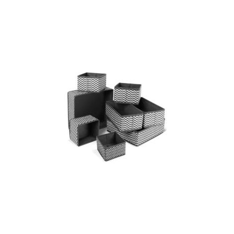 Schubladenorganizer, 8-teiliges Set hochwertiger, offener Oxford-Aufbewahrungsboxen, faltbar und atmungsaktiv, ideal für Spielzeug, Socken und Unterwäsche (Ripple) - Crezuo (1/4)
