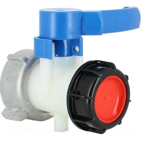 Vanne cuve écrou S75X6 et sortie S60X6 compatible Schütz RWRaccord et autre accessoire pour cuve de récupération d'eau (1/5)