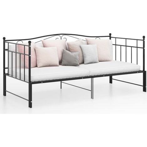 vidaXL Telaio Divano Letto Estraibile Nero in Metallo 90x200 cm (1/5)
