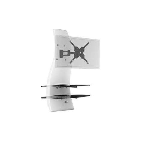 Support mural TV Ghost Design 2000 triple rotation – Pour téléviseurs 32'' à 63'' – Charge maximale 30 kg – Étagères en verre trempé – Meliconi (1/5)