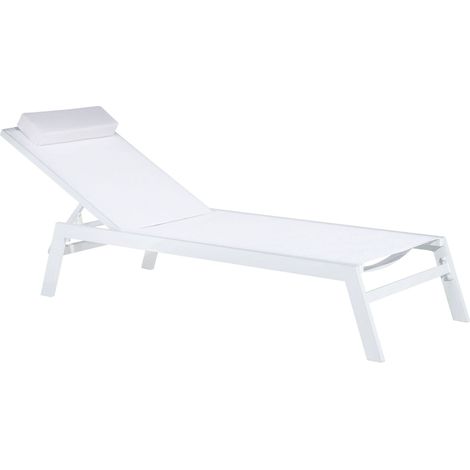 Sun Lounger CATANIA Reclining Metal White