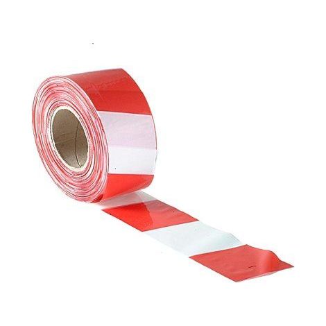 Faithfull Ruban de signalisation de chantier Rouge et blanc 70 mm X 500 m