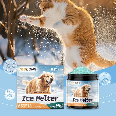 Agent de dégivrage sans danger pour les animaux domestiques, pour les rues en béton, utilisé pour faire fondre la glace et la neige. 100 g (1/5)