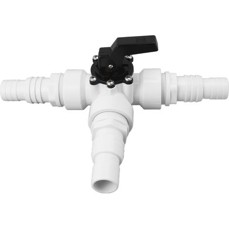 Vanne de dérivation d'eau à 3 voies pour tuyau d'arrosage à filetage femelle 1,25 pouce/1,5 pouce, en ABS et PVC, adaptateur à 3 voies pour jardin et piscine. (1/5)