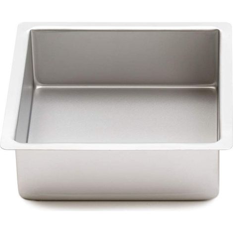Decora 0062640 Teglia Professionale Quadrata, Alluminio Anodizzato, Argento, 25 x 25 x 7.5 cm (1/3)