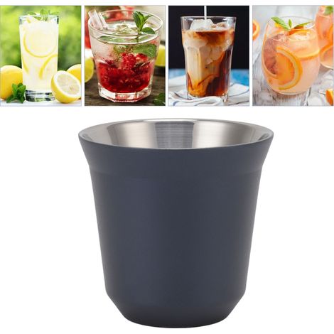 Doppelwandiger Espressobecher aus Edelstahl 304, isolierter Becher für Outdoor-Kaffeekapseln, dunkelblau, 80 ml (1/5)