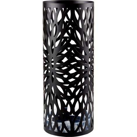 Porte-parapluies rond en métal, support pour parapluies ou cannes, noir (1/5)